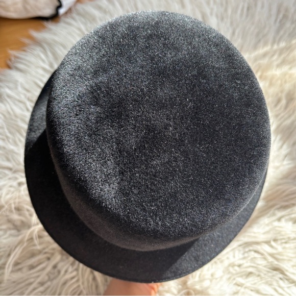 Eric Javits New York Vintage Black Felt Medium Brim Bucket Hat EUC One Size - Picture 5 of 8